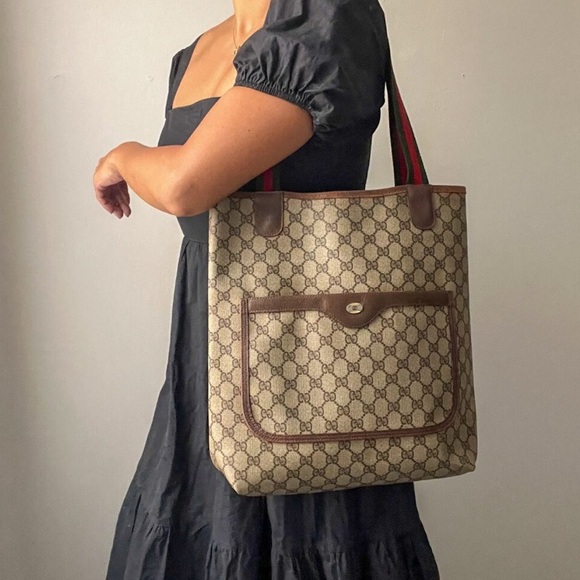 Gucci Handbags - Authentic GUCCI Sherry Line Shoulder PVC Tote Bag